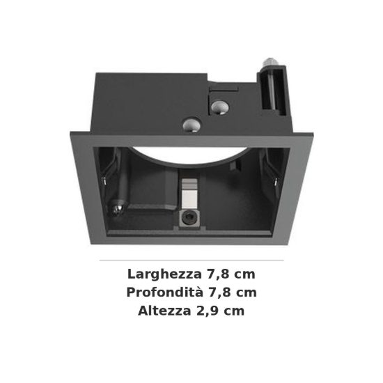 Ideal lux zeus cornice quadrata con bordo per faretti da incasso 13w nera