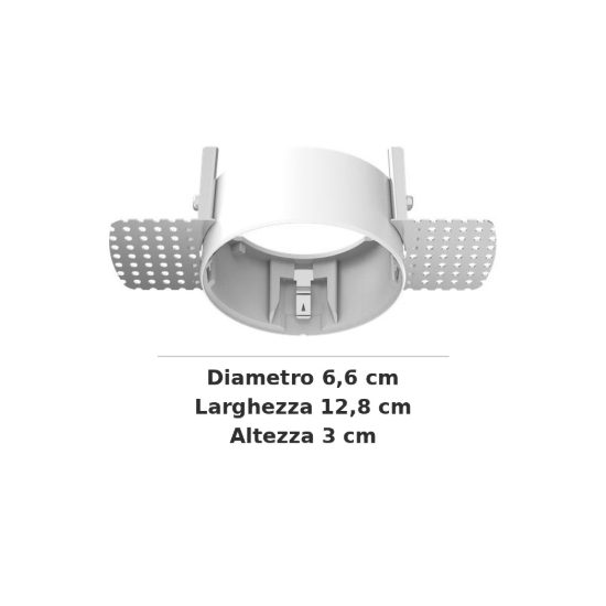 Ideal lux zeus cornice tonda senza bordo per faretti da incasso 13w bianca