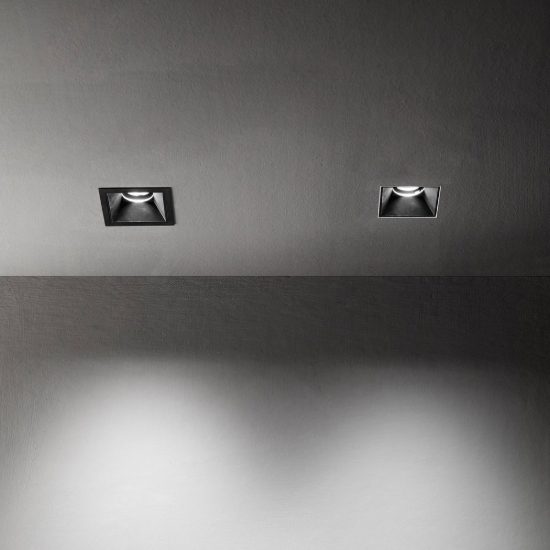 Ideal lux zeus cornice quadrata senza bordo per faretti da incasso 13w bianca