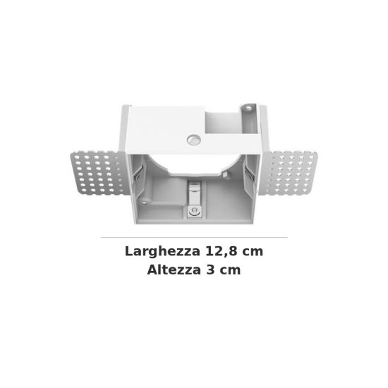 Ideal lux zeus cornice quadrata senza bordo per faretti da incasso 13w bianca