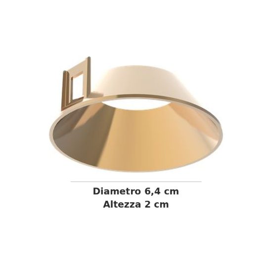 Ideal lux zeus riflettore tondo per faretti da incasso 13w oro