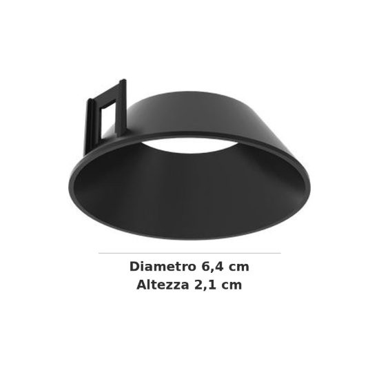 Ideal lux zeus riflettore tondo per faretti da incasso 13w nero