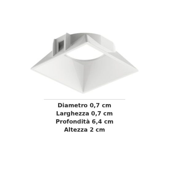 Ideal lux zeus riflettore quadrato per faretti da incasso 13w bianco