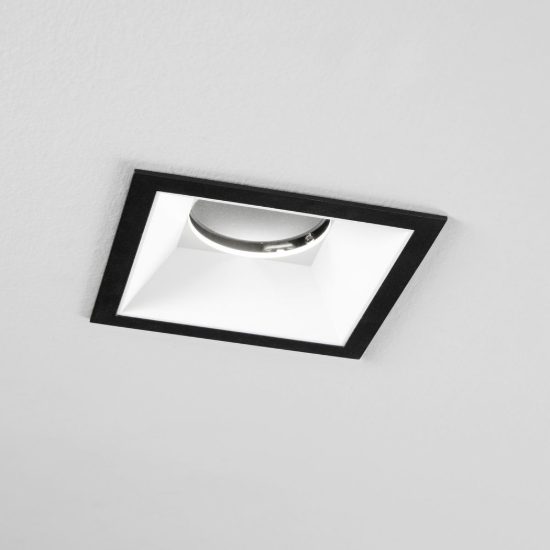 Ideal lux zeus cornice quadrata con bordo per faretti da incasso 21w nera