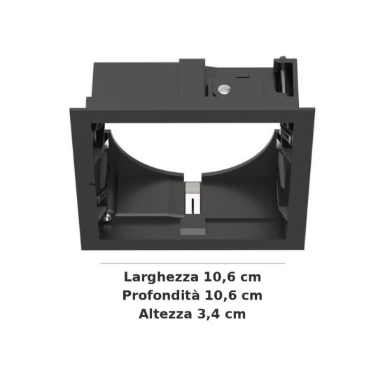 Ideal lux zeus cornice quadrata con bordo per faretti da incasso 21w nera