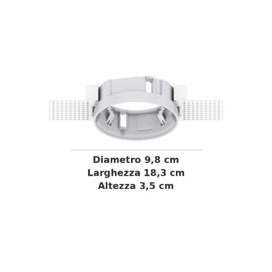 Ideal lux zeus cornice tonda senza bordo per faretti da incasso 21w bianca