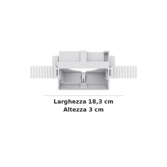 Ideal lux zeus cornice quadrata senza bordo per faretti da incasso 21w bianca