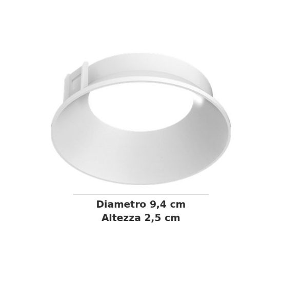 Ideal lux zeus riflettore tondo per faretti da incasso 21w bianco
