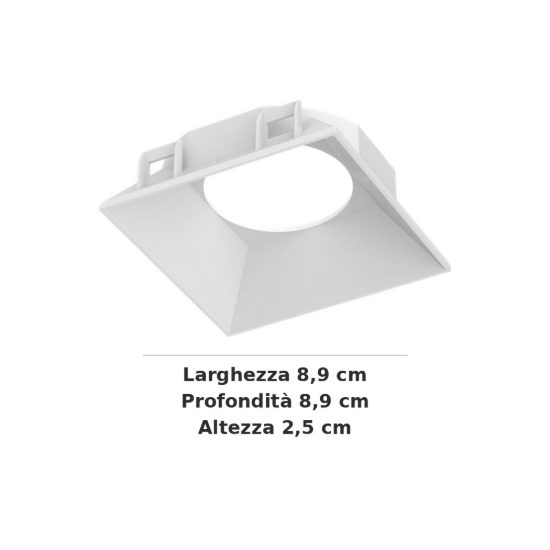 Ideal lux zeus riflettore quadrato per faretti da incasso 21w bianco