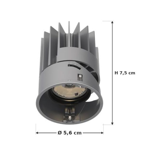 Ideal lux zeus sorgente led orientabile per faretti da incasso 13w 2700k 5,6cm grigio