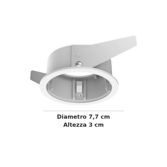Ideal lux zeus cornice tonda con bordo per faretti da incasso 13w bianca