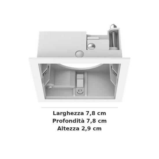 Ideal lux zeus cornice quadrata con bordo per faretti da incasso 13w bianca