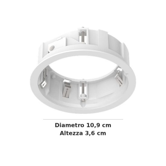 Ideal lux zeus cornice tonda con bordo per faretti da incasso 21w bianca