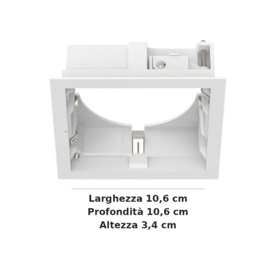 Ideal lux zeus cornice quadrata con bordo per faretti da incasso 21w bianca