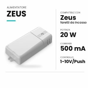Ideal lux zeus alimentatore dimmerabile 1-10v/push 20w 500ma per faretti da incasso