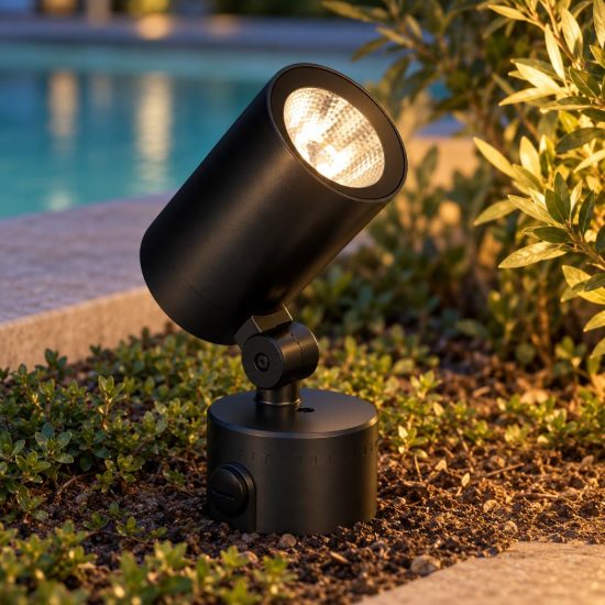 Ideal lux o-zone faretto da esterno prato orientabile led 13w 3000k 8,4cm cilindrico moderno nero