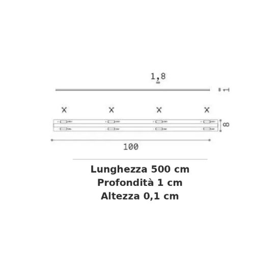 Ideal lux striscia led cob 24v 8w/m 2700k ip20 5m