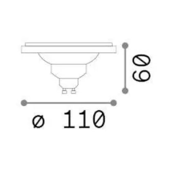 Ideal lux lampadina led gu10 riflettore 12w 3000k dimmerabile cromata confezione 10 pezzi