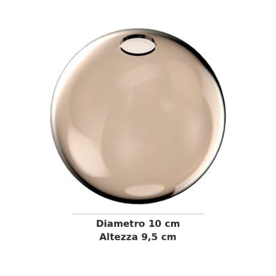 Ideal lux mapa sfera in vetro ambra 10cm per sospensioni modulari