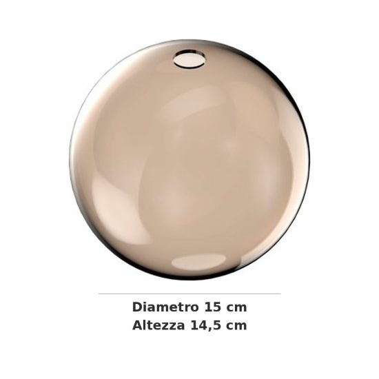 Ideal lux mapa sfera in vetro ambra 15cm per sospensioni modulari