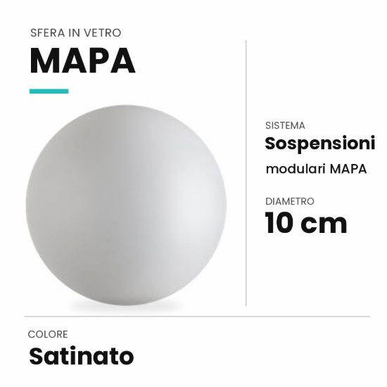 Ideal lux mapa sfera in vetro satinato 10cm per sospensioni modulari