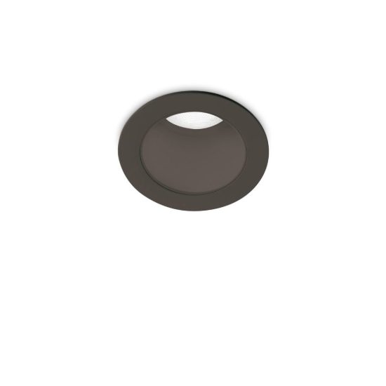 Ideal lux quark faretto da incasso per cartongesso 5w 3000k foro 3,5cm rotondo nero