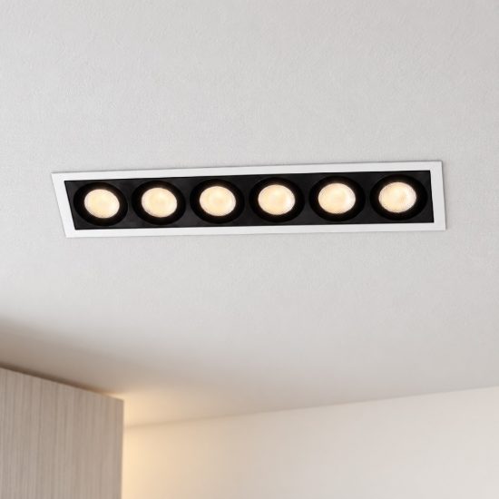 Ideal lux lika faretto da incasso per cartongesso led 10w 3000k foro 11,7x2,3cm lineare bianco