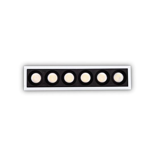 Ideal lux lika faretto da incasso per cartongesso led 10w 3000k foro 11,7x2,3cm lineare bianco