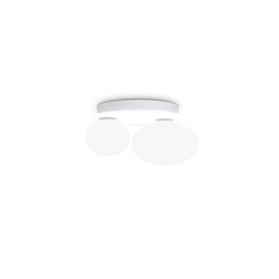 Ideal lux ninfea plafoniera due luci in vetro g9 led 3w 25cm per soggiorno moderna bianca