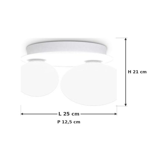 Ideal lux ninfea plafoniera due luci in vetro g9 led 3w 25cm per soggiorno moderna bianca