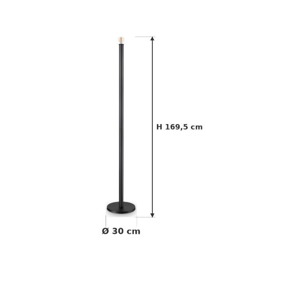 Ideal lux mix up lampada da terra e27 169,5cm per soggiorno moderna nera