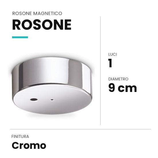 Ideal lux rosone magnetico a 1 luce 9cm cromo