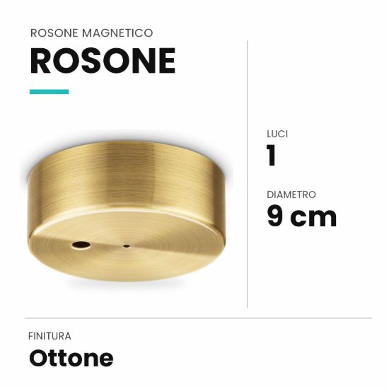 Ideal lux rosone magnetico a 1 luce 9cm ottone