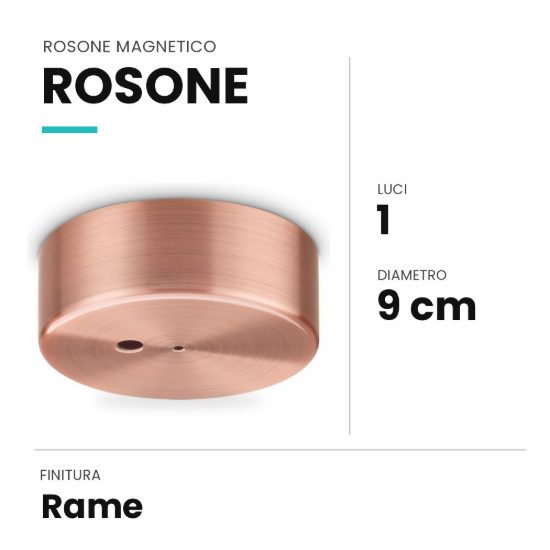 Ideal lux rosone magnetico a 1 luce 9cm rame