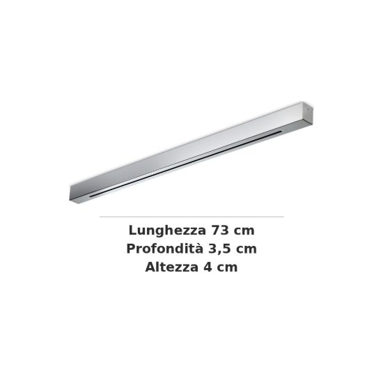 Ideal lux rosone lineare all in a 4 luci 73cm cromo