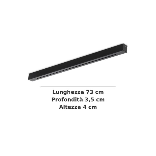 Ideal lux rosone lineare all in a 4 luci 73cm nero