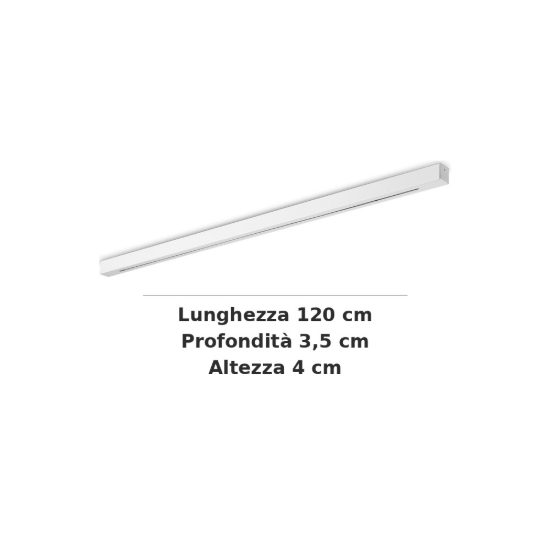 Ideal lux rosone lineare all in a 6 luci 120cm bianco