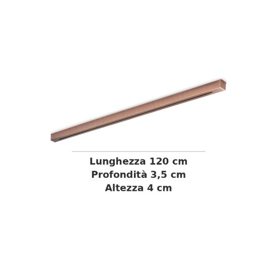 Ideal lux rosone lineare all in a 6 luci 120cm rame