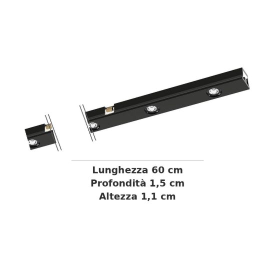Ideal lux stick modulo lineare a fascio stretto per binario magnetico 48v led 12w 3000k nero