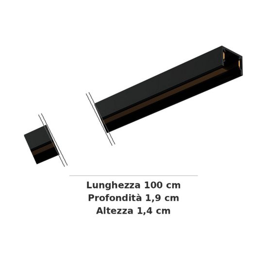 Ideal lux stick binario magnetico 48v da superficie 1m nero