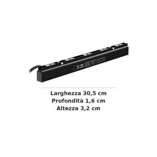 Ideal lux stick alimentatore da binario on-off 150w 48v per binario magnetico nero