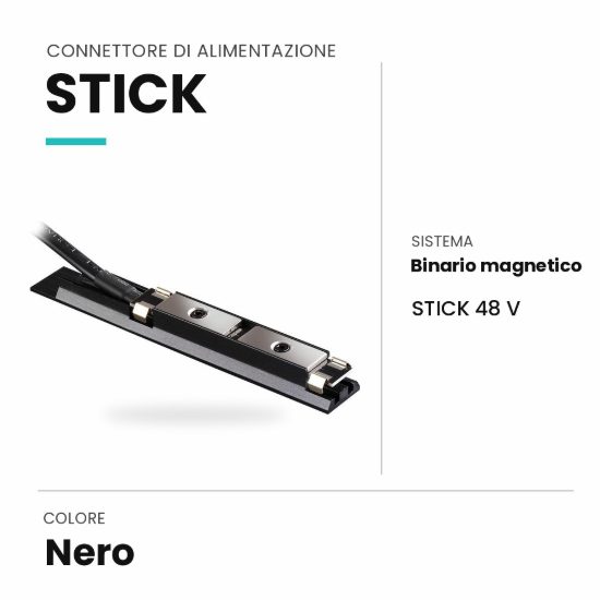 Ideal lux stick connettore di alimentazione per binario magnetico nero