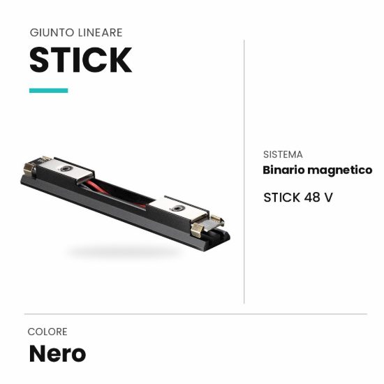 Ideal lux stick giunto lineare per binario magnetico nero