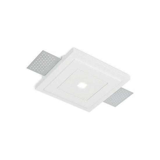 Ideal lux zephyr faretto da incasso per cartongesso 12w 3000k foro 14,1x14,1cm quadrato bianco
