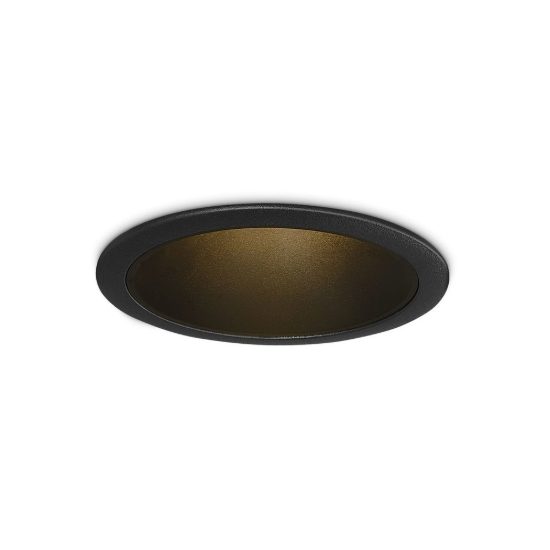 Ideal lux tag faretto da incasso per cartongesso led 7w 3000k foro 7,5cm rotondo nero