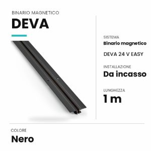 Ideal lux deva binario magnetico 24v da incasso easy 1m nero