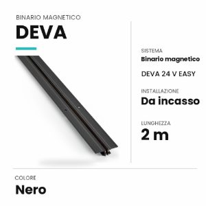 Ideal lux deva binario magnetico 24v da incasso easy 2m nero