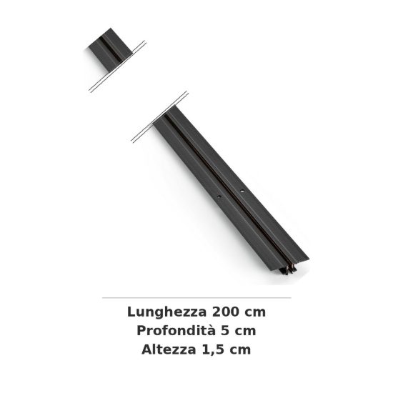 Ideal lux deva binario magnetico 24v da incasso easy 2m nero