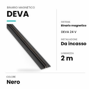 Ideal lux deva binario magnetico 24v da incasso 2m nero