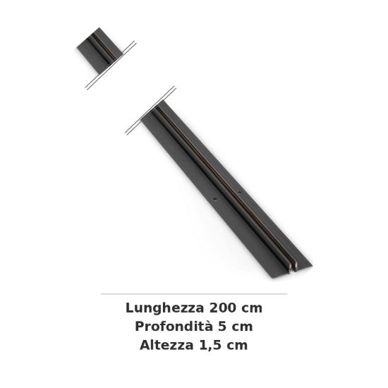 Ideal lux deva binario magnetico 24v da incasso 2m nero